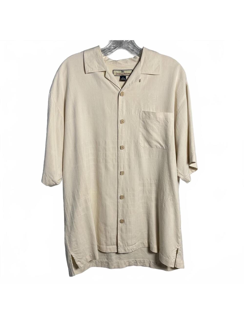 Tommy Bahama 100% Silk Button Down Short Sleeve "Dry & Mighty" Martini Shirt M